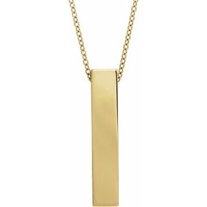 Engravable Sculptural Bar Necklace or Pendant