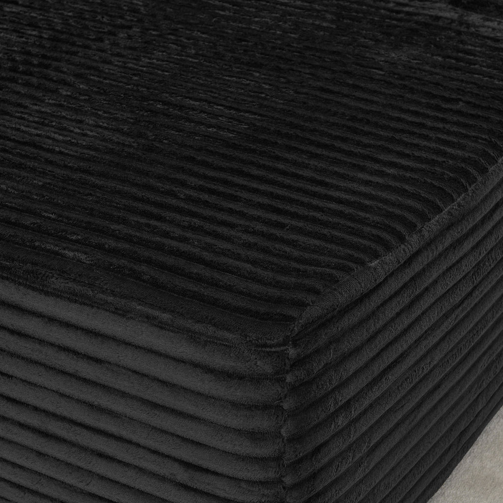 Two-seater lazy sofa lounge chair,Compressed sofa no assembly required, made of velvet fabric, fluffy modern  lounge chair, used for indoor living rooms and bedrooms-Black