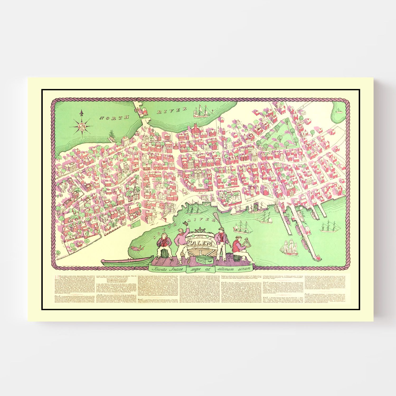 Vintage Map of Salem, Massachusetts 1930