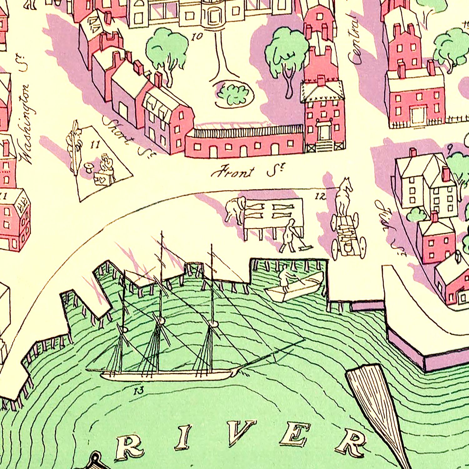 Vintage Map of Salem, Massachusetts 1930