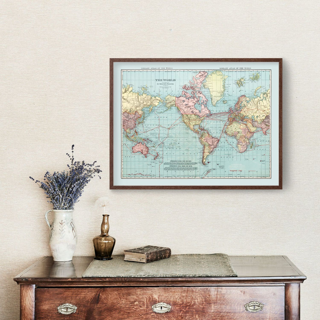 Vintage World Map 1912