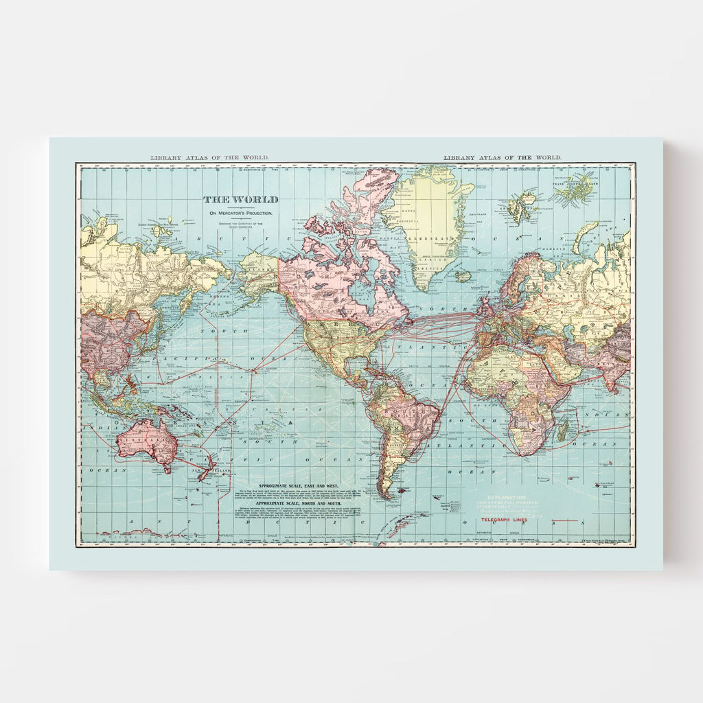 Vintage World Map 1912