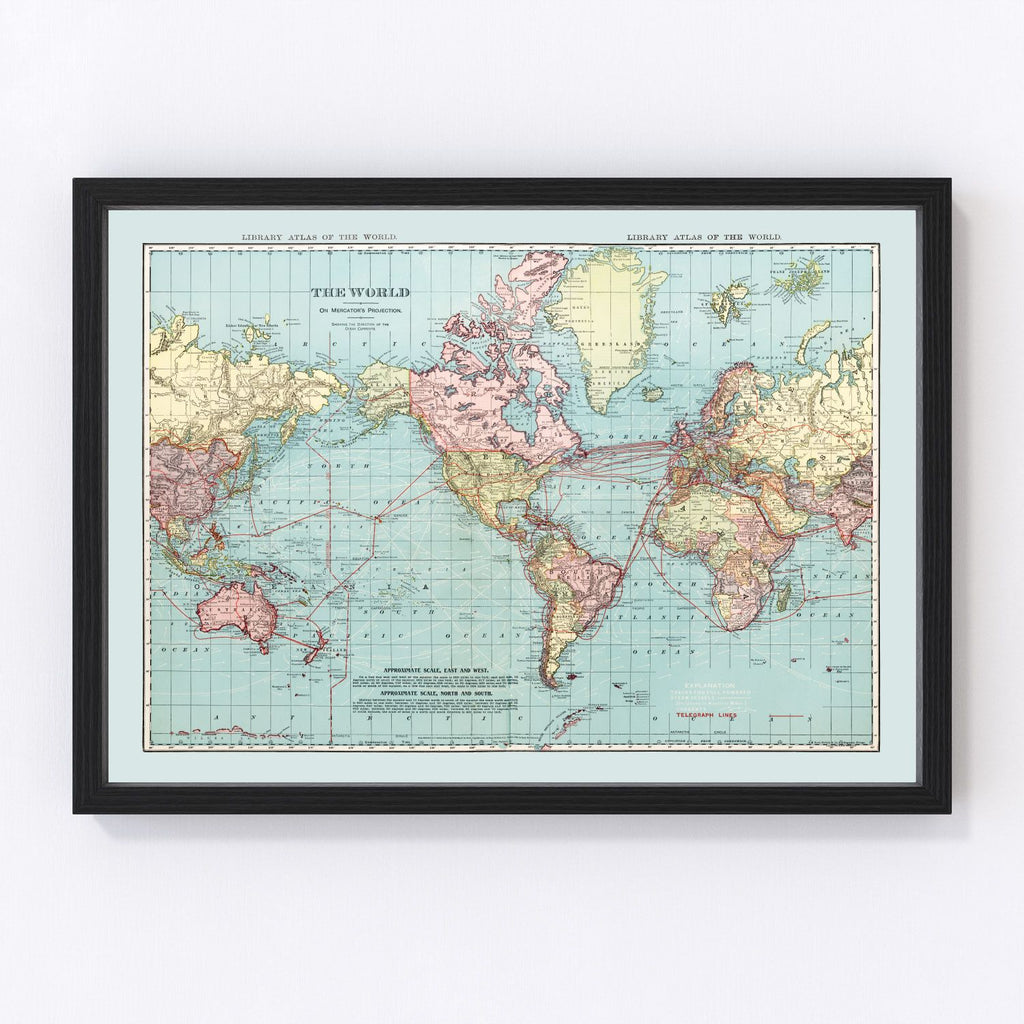 Vintage World Map 1912