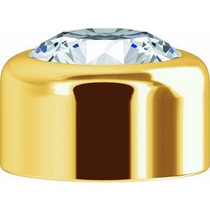 10K Yellow Gold 9 mm Round Low Bezel Setting