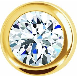 14K Yellow Gold .03 CT Natural Diamond Bezel Setting