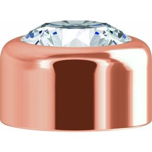 14K Rose Gold 9 mm Round Low Bezel Setting