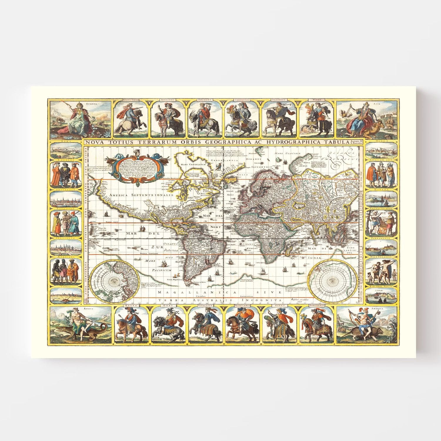 Vintage World Map 1652