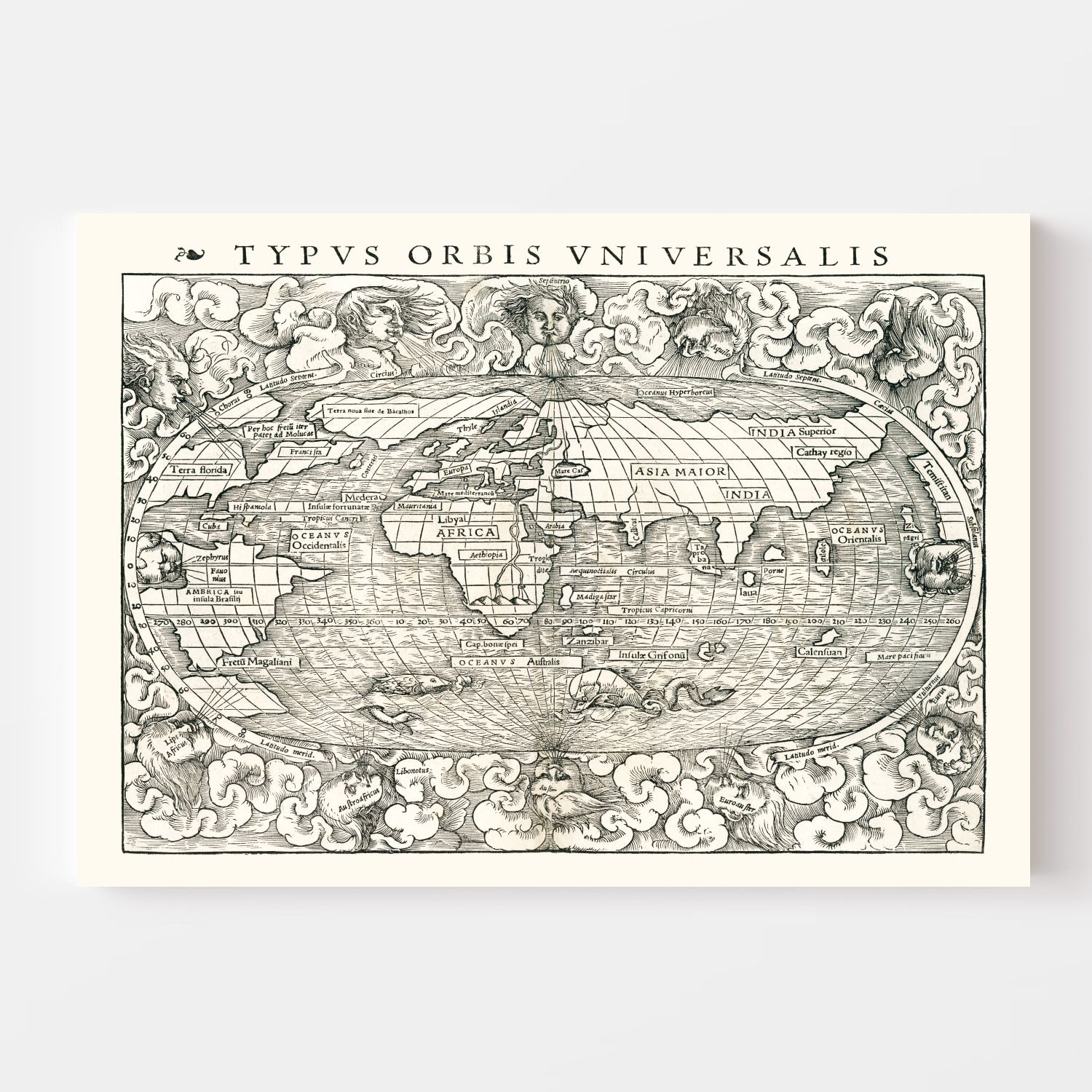 Vintage World Map 1540