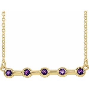Bezel-Set Bar Necklace or Center