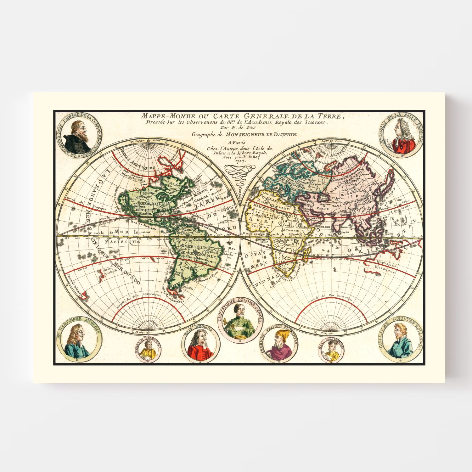 Vintage World Map 1717