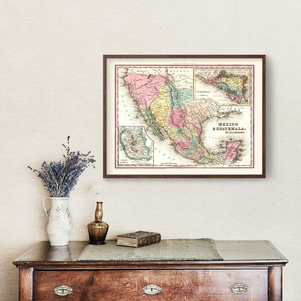 Vintage Map of Mexico And Guatemala 1834