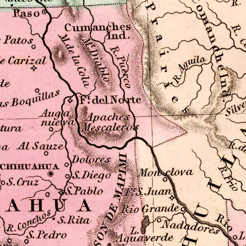 Vintage Map of Mexico And Guatemala 1834