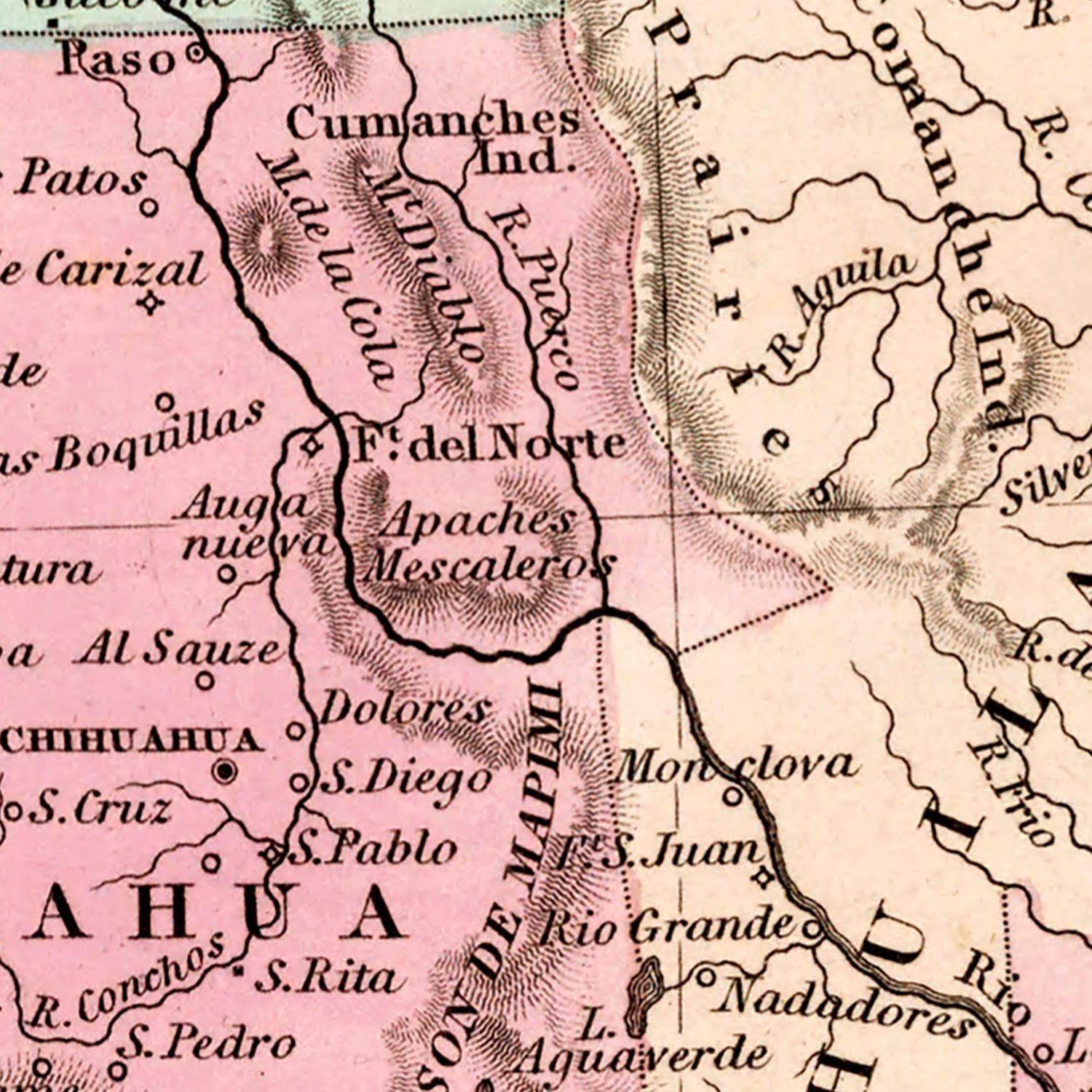 Vintage Map of Mexico And Guatemala 1834