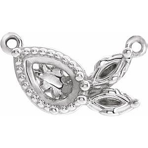 10K White Gold Accented Necklace Center