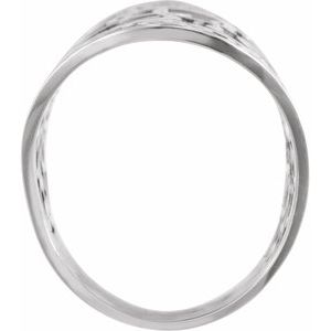 14K White Gold .04 CTW Natural Diamond 3-Initials Script Monogram Ring