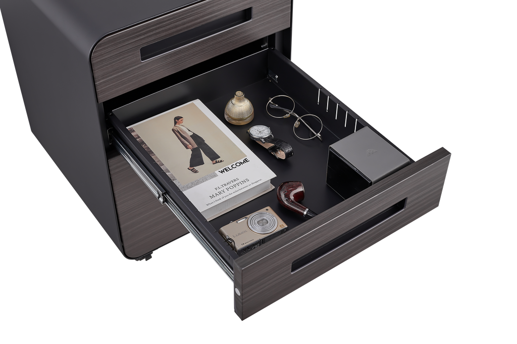 3 Drawer Mobile File Cabinet Under Desk Office,Simple Style Versatile Storage Cabinet for Legal/Letter/A4 Files, 5 Wheel Design Anti-Tilting Cold Rolled Steel Waterproof Moisture-Proof Black
