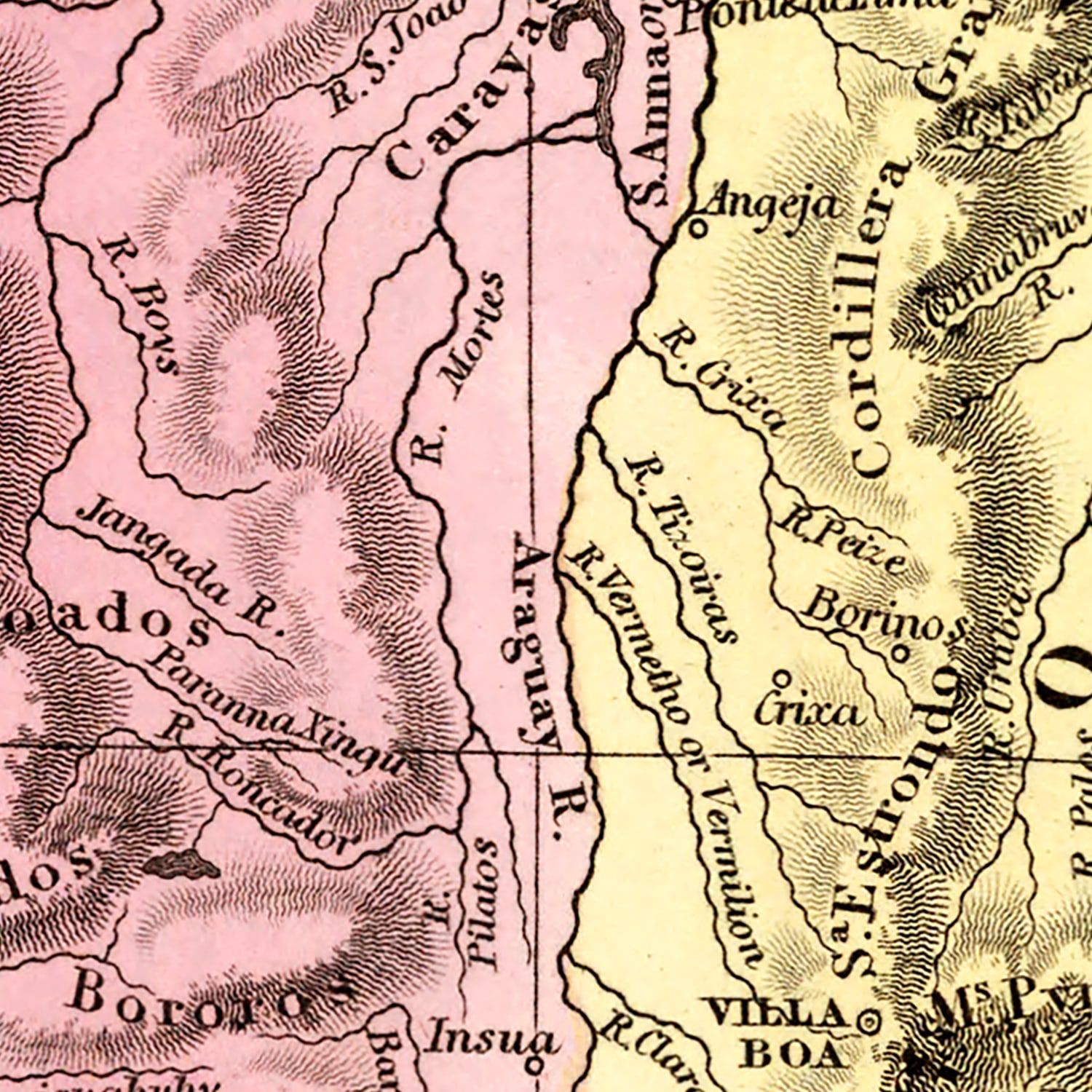 Vintage Map of Brazil 1842