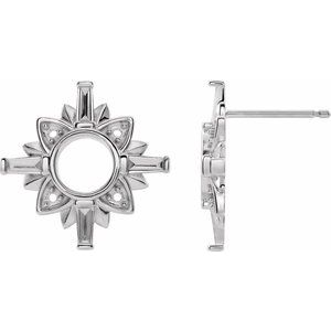 Platinum Accented Earring Mounting