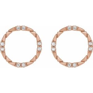 14K Rose Gold 1/5 CTW Natural Diamond Geometric Earrings – image 2