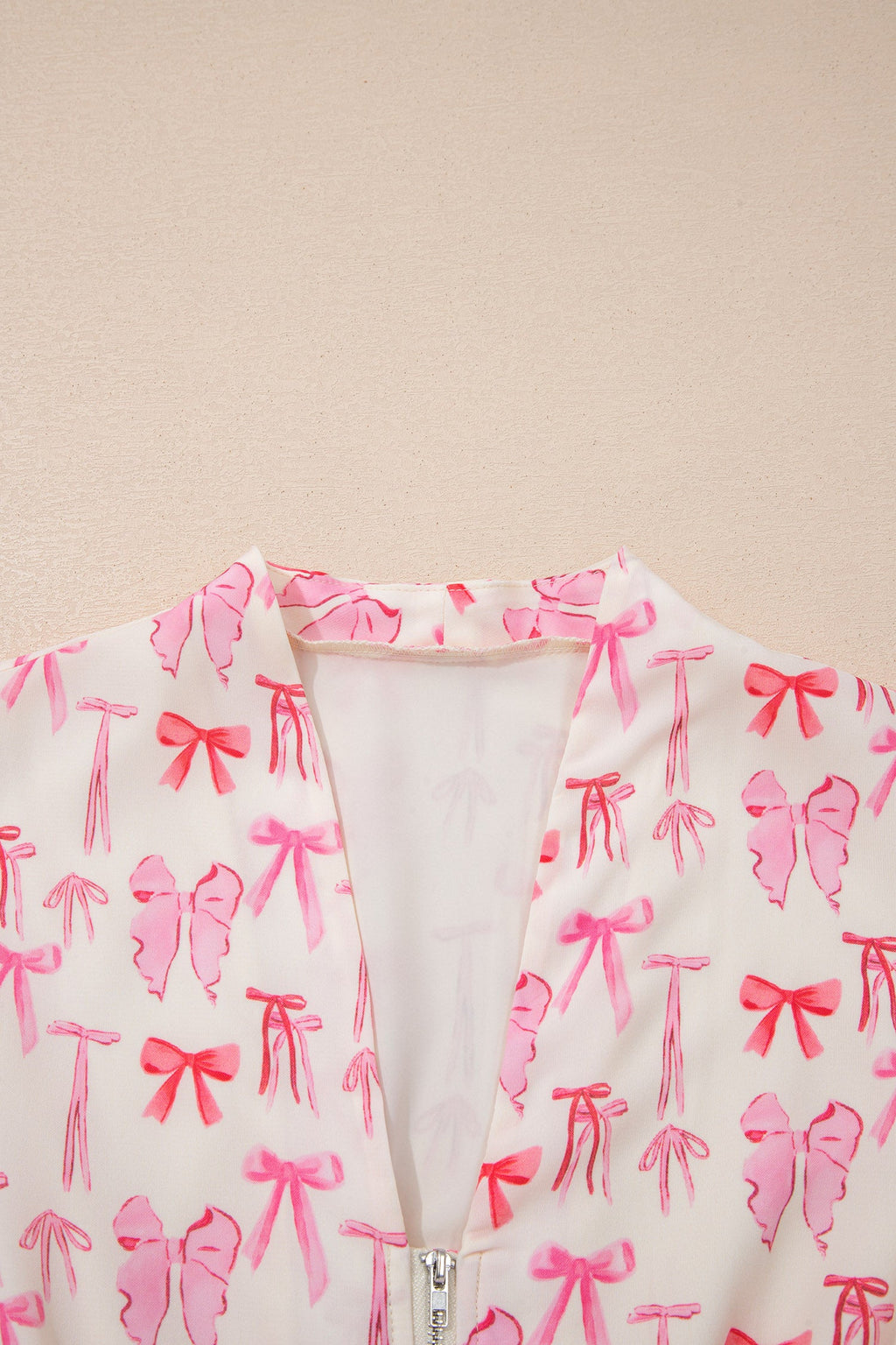 Bow Zip Up Cinched Waist Mini Dress