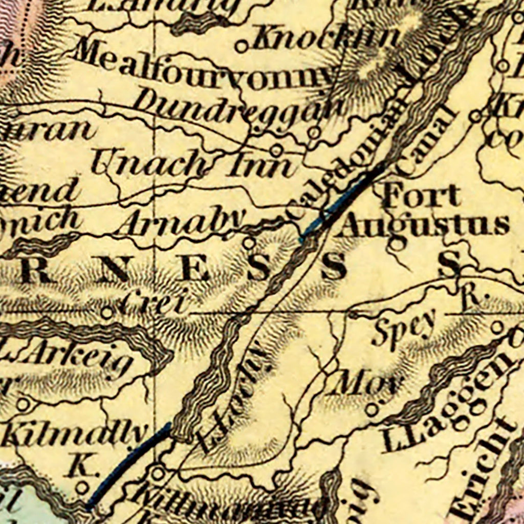Vintage Map of Scotland 1842