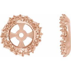 14K Rose Gold 5.7 mm ID Halo-Style Earring Jacket Mounting