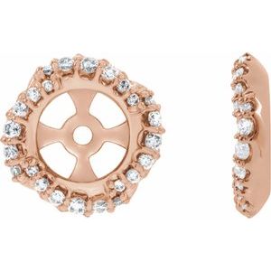 14K Rose Gold 1/4 CTW Natural Diamond Halo-Style Earring Jackets