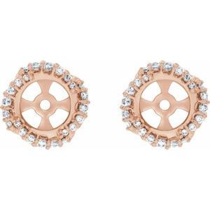 14K Rose Gold 1/4 CTW Natural Diamond Halo-Style Earring Jackets – image 2