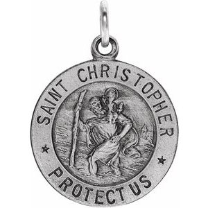 Sterling Silver 25 mm St. Christopher Medal