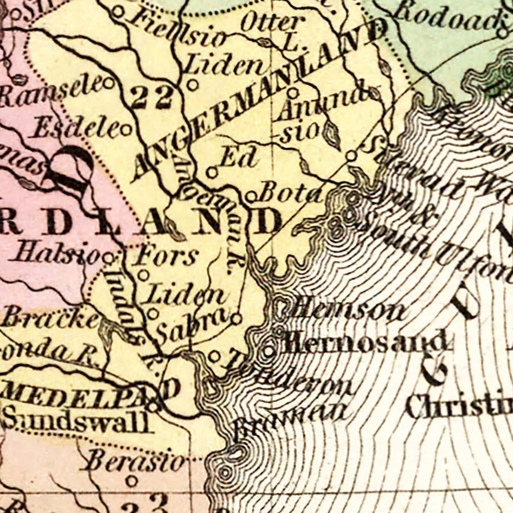 Vintage Map of Sweden & Norway 1836