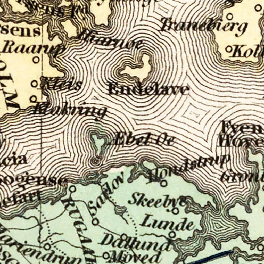 Vintage Map of Denmark 1836