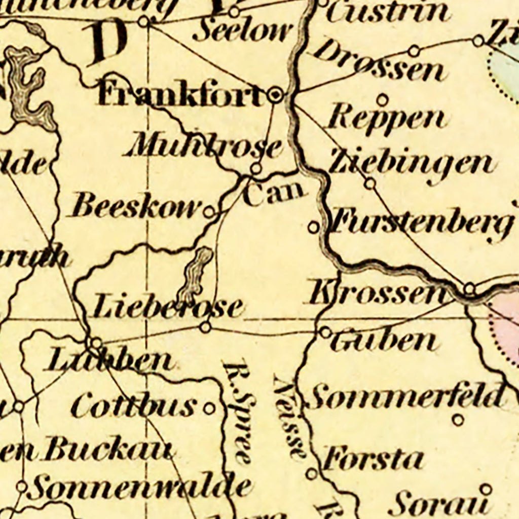 Vintage Map of Prussia 1836