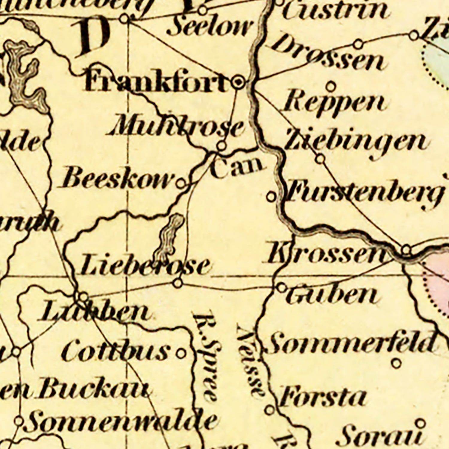 Vintage Map of Prussia 1836