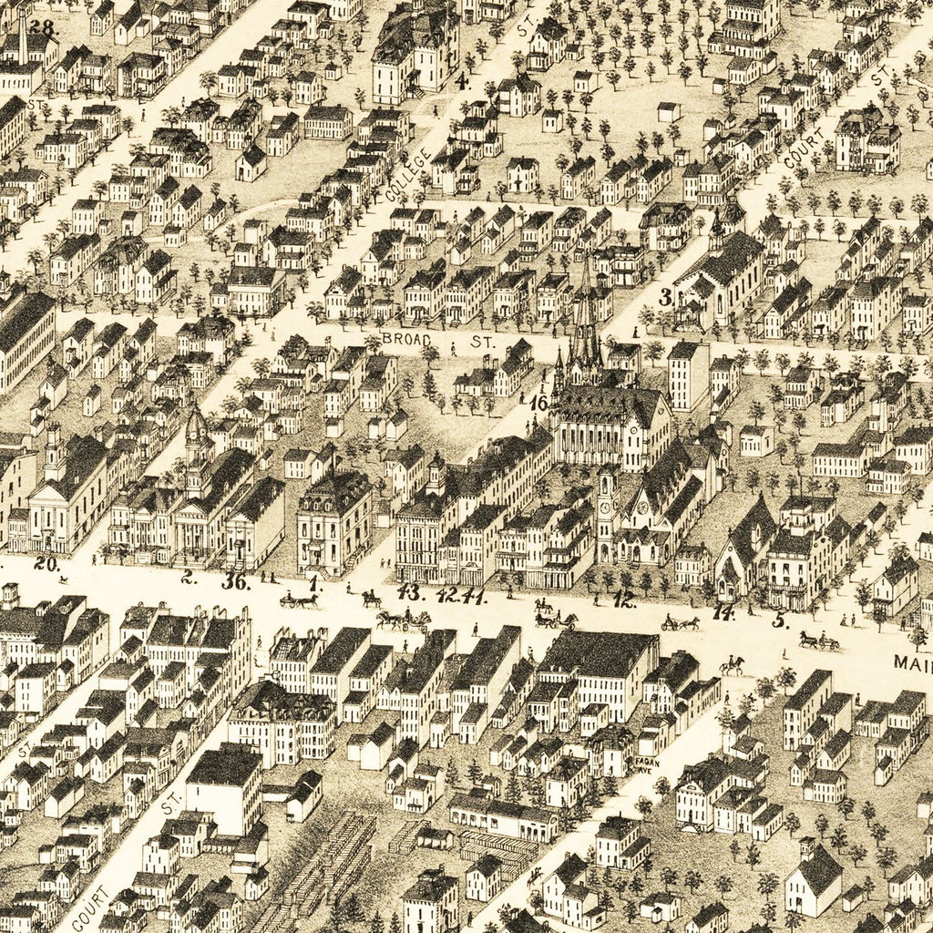 Vintage Map of Middletown, Connecticut 1877