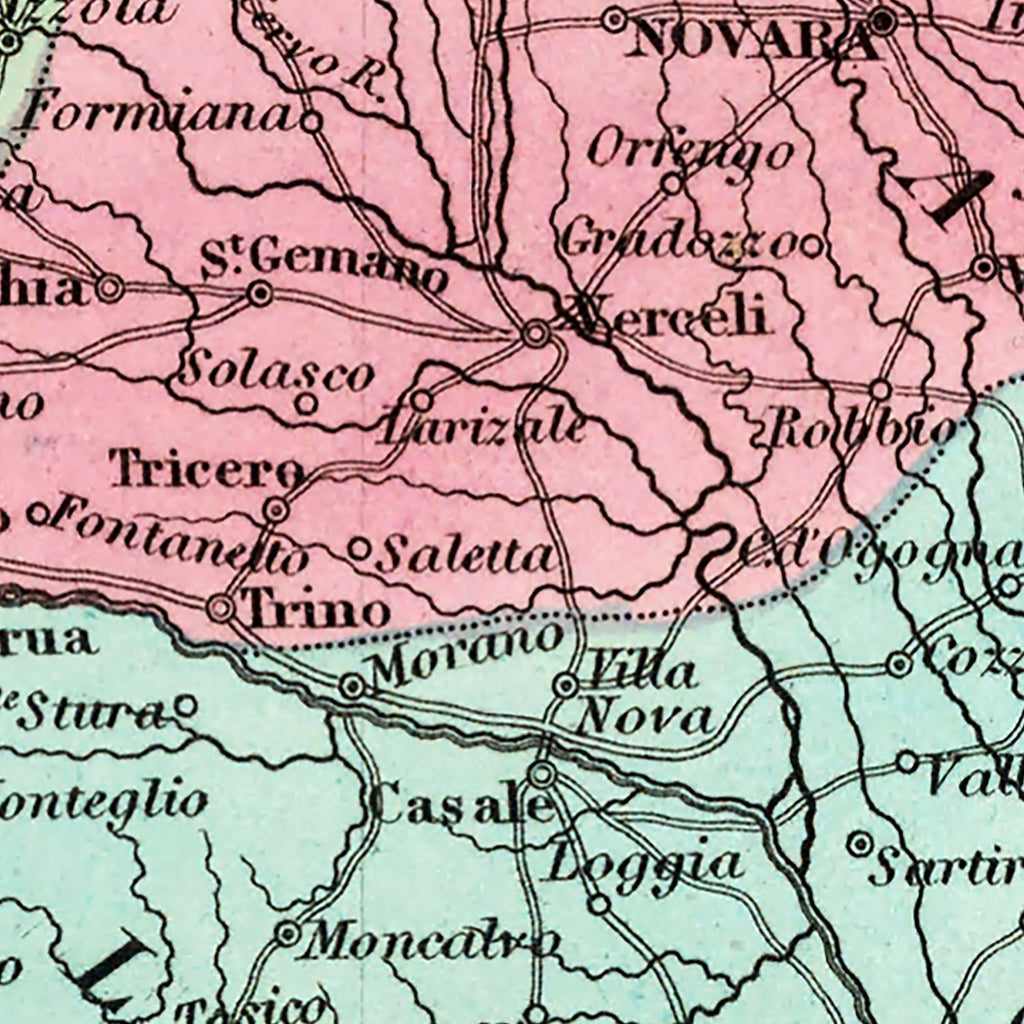 Vintage Map of Kingdom of Sardinia, 1842