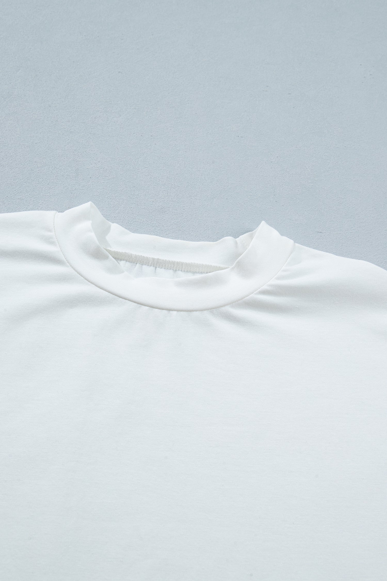 Solid Asymmetric Lace Hem Patchwork T-Shirt