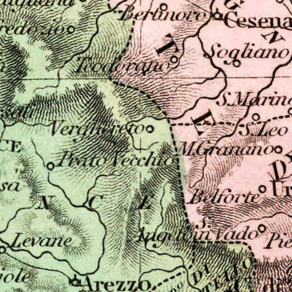 Vintage Map of North Italy 1836