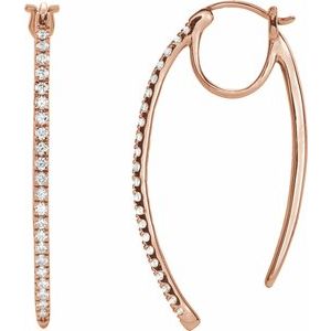 14K Rose Gold 1/2 CTW Natural Diamond Hoop Earrings