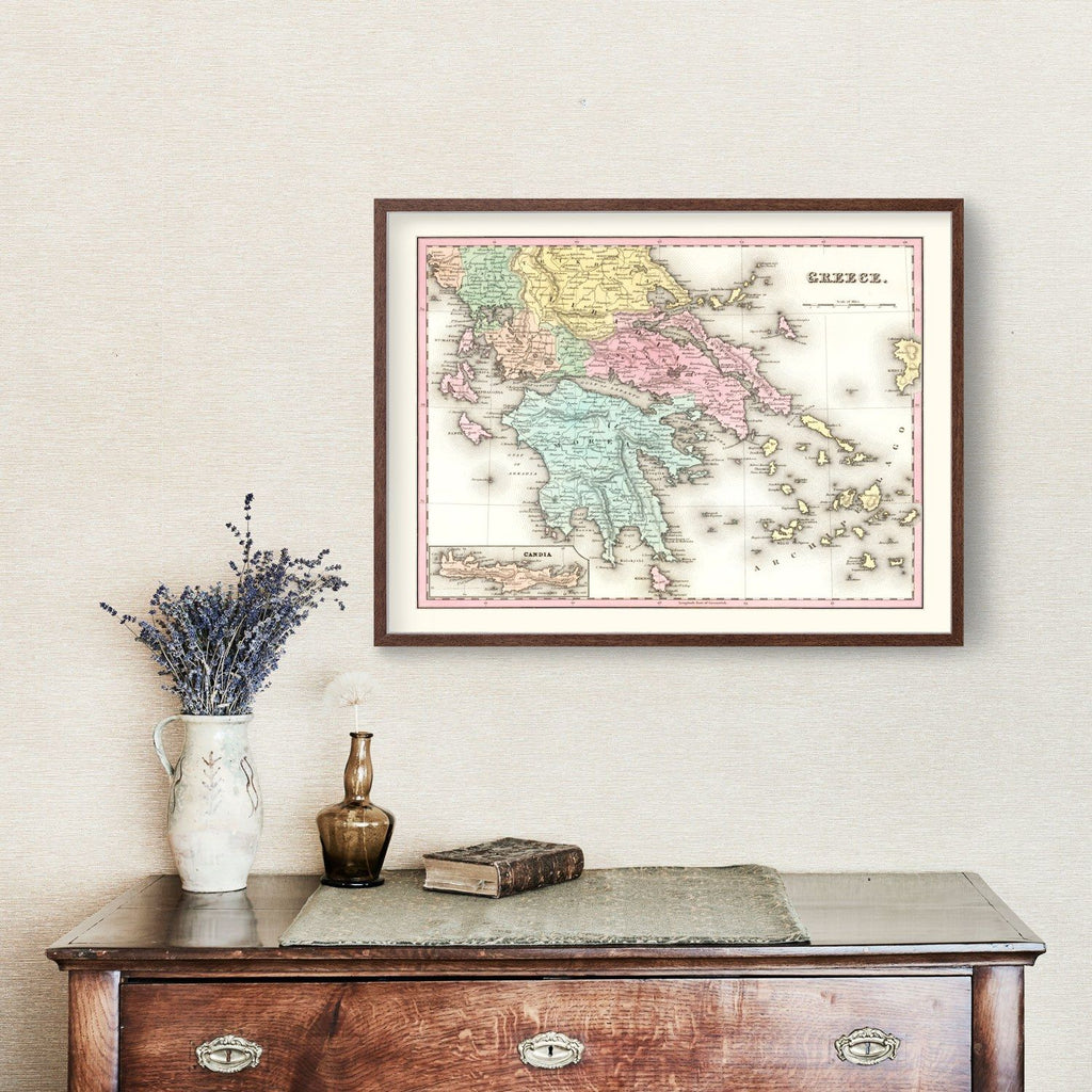 Vintage Map of Greece 1842