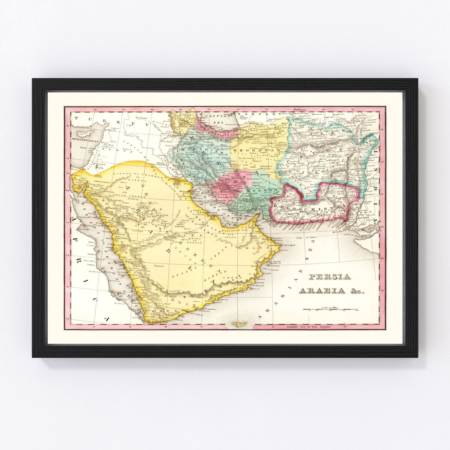 Vintage Map of Persia & Arabia 1836
