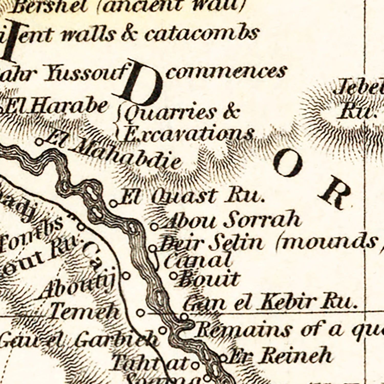 Vintage Map of Egypt 1836