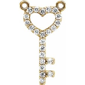18K Yellow Gold Key Necklace Center