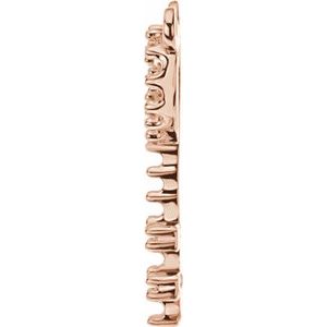 10K Rose Gold Key Necklace Center