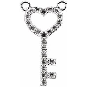 18K Palladium White Gold Key Necklace Center