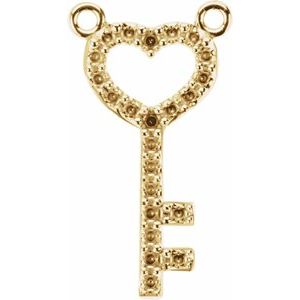 18K Yellow Gold Key Necklace Center