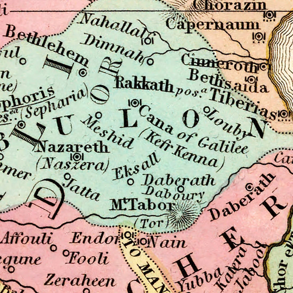 Vintage Map of Palestine 1836