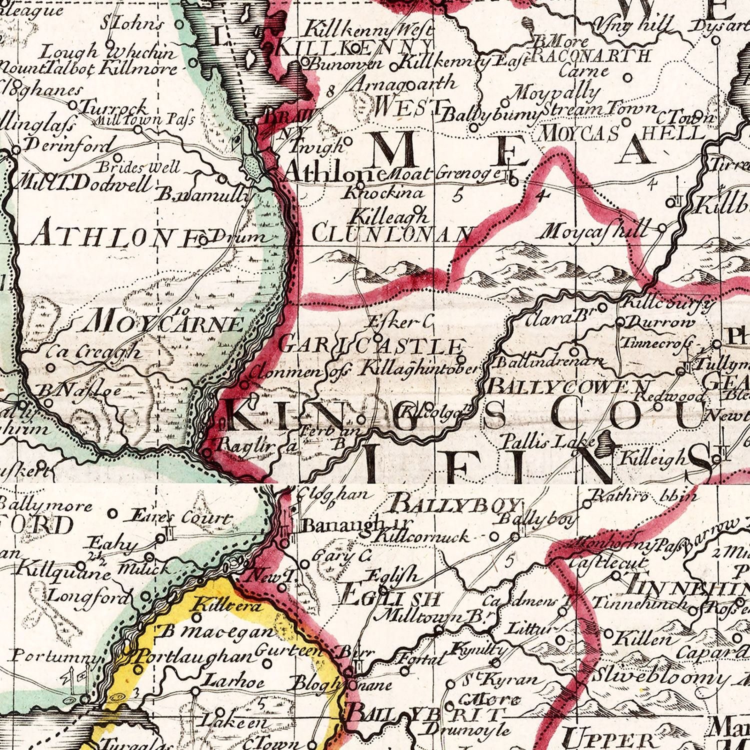 Vintage Map of Ireland 1714