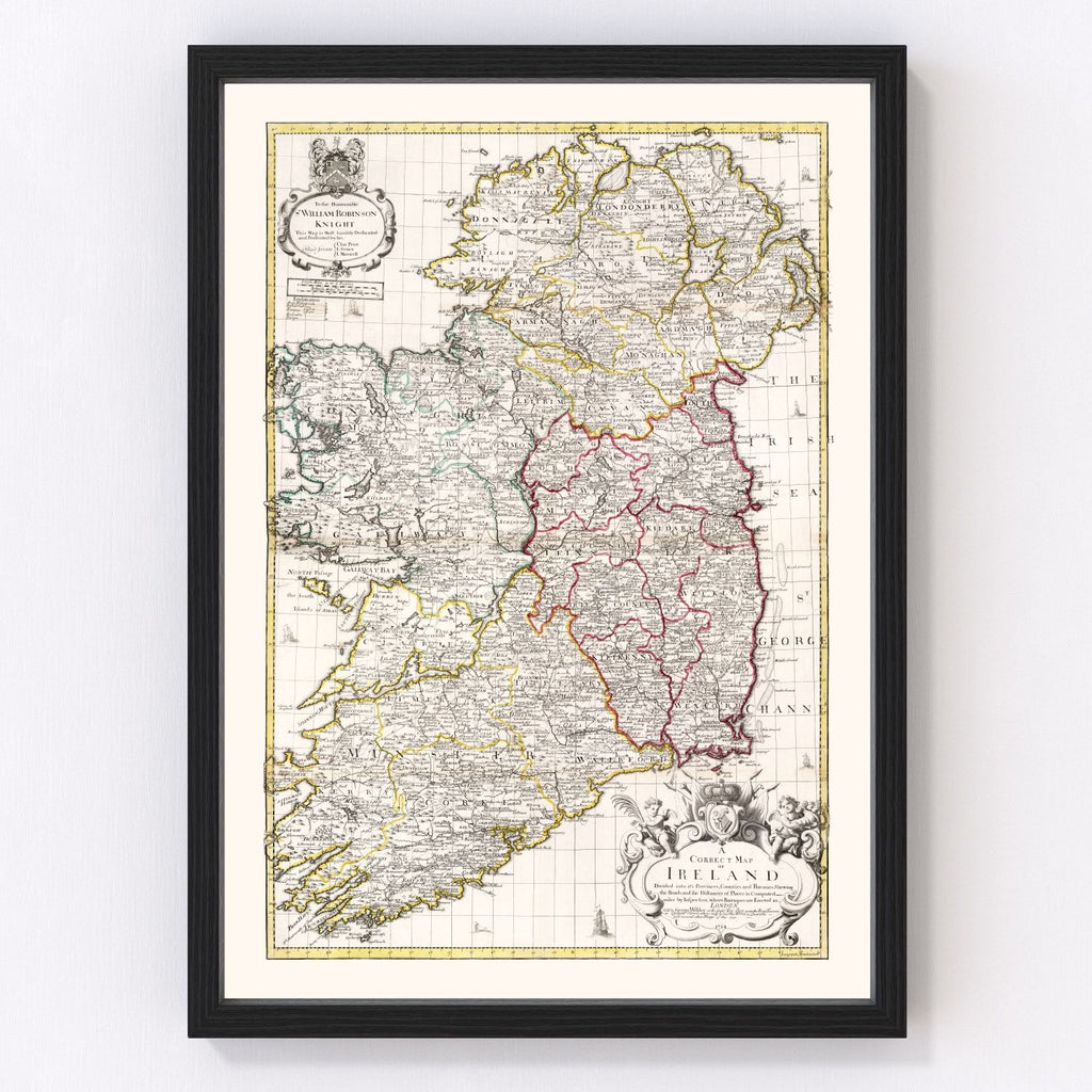 Vintage Map of Ireland 1714