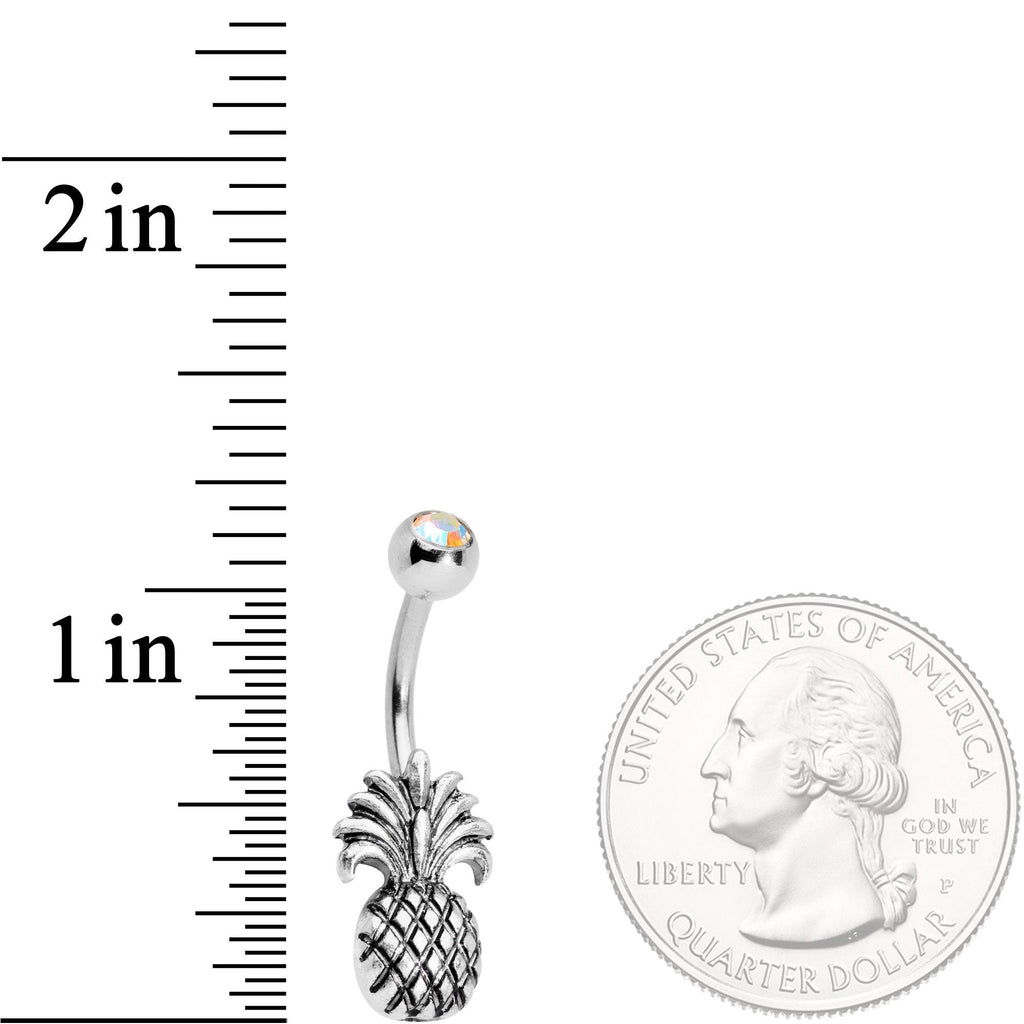 Clear Gem Tropical Pineapple Pizzazz Belly Ring