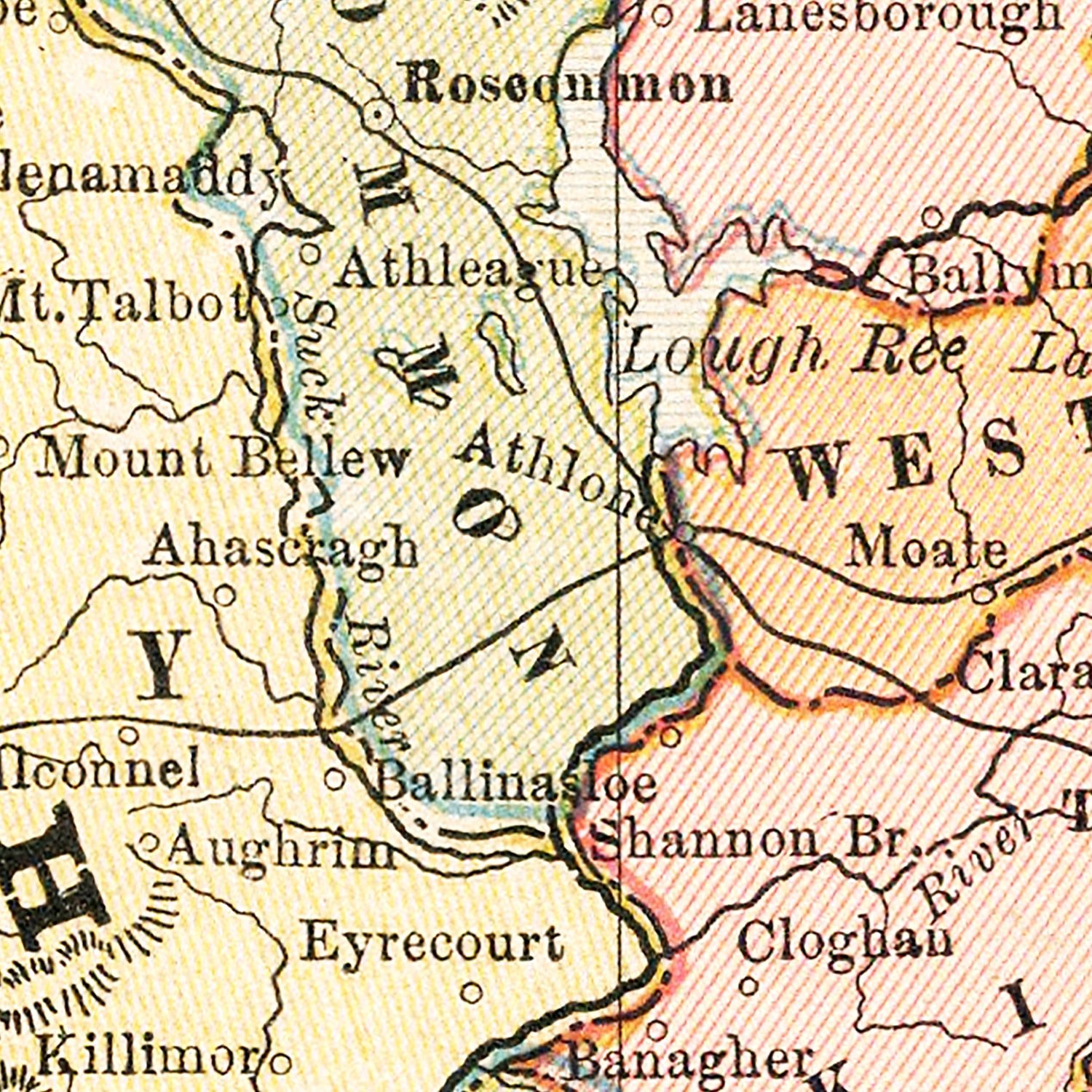 Vintage Map of Ireland 1883